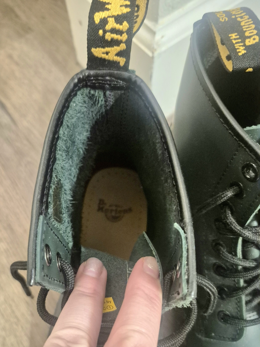 Dr. Martens 1460 Smooth Leather Lace-Up Boots in Green - Picture 4 of 5